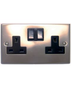 2 Gang Socket Outlet Chrome