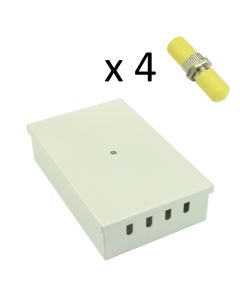 Tamperproof Fibre Wall Box ST Singlemode 4 Adaptor