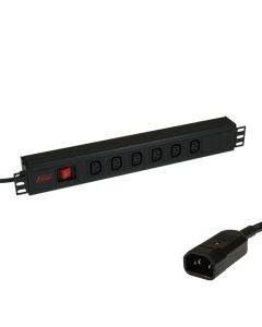 Fusion Horizontal Filtered PDU, 6 Way IEC C13 with IEC C14 Plug