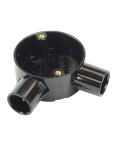 Round PVC Conduit Black 20mm Angle Box 2MRB4BK